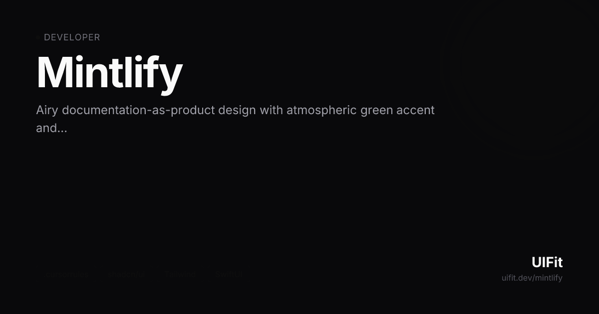 Mintlify — UIFit